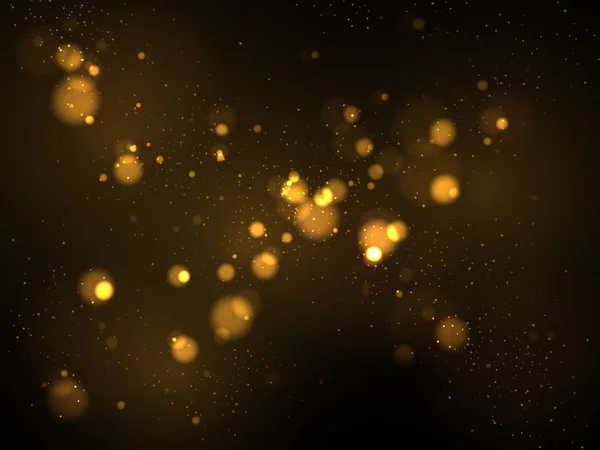 Eps 金粒子 发光黄色散景圆圈抽象黄金豪华背景 — 图库矢量图片