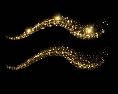 EPS 10 vektör parlak altın glitter dalgalı iz arka plan parlak dekoratif öğe