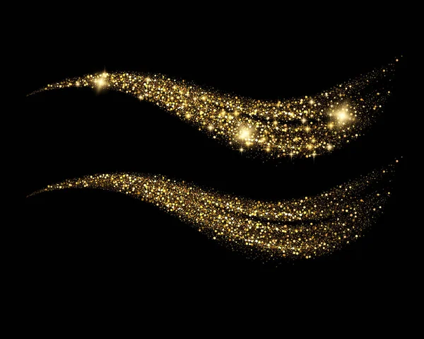 EPS 10 vektör parlak altın glitter dalgalı iz arka plan parlak dekoratif öğe