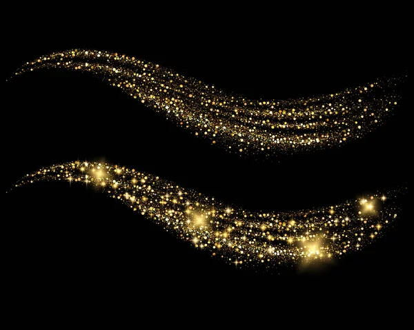 EPS 10 vektör parlak altın glitter dalgalı iz arka plan parlak dekoratif öğe