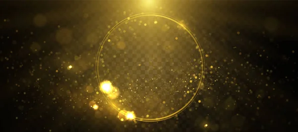 Роскошный Дизайн Баннера Круглая Золотая Рамка Прозрачном Фоне — стоковый вектор