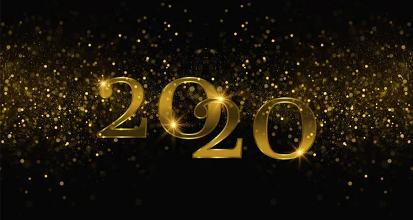 2020 Numéros Scintillants Poussière Scintillante Particules Brillantes Festive Nouvelle Année — Image vectorielle