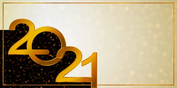 新年的背景 2021年黑色金色数字 — 图库矢量图片