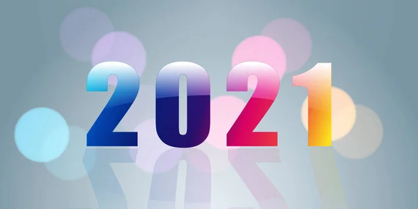 2021 New Year Background Design Colorful Numbers — Stock Vector