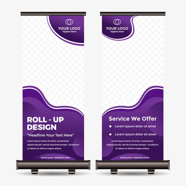 Roll Banner Sablon Absztrakt Háttér — Stock Vector