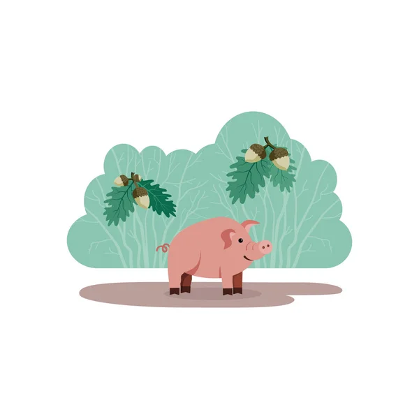 豚の森林の図 — ストックベクタ