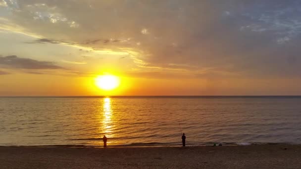 Kaspische Zee Het Magisch Uitzicht Zee Zonsopgang — Stockvideo