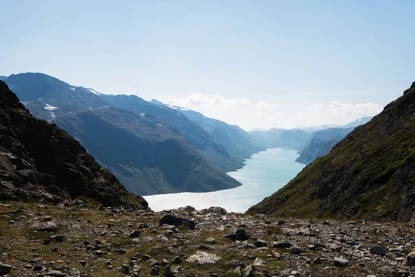 Paesaggio Con Cresta Besseggen Sul Lago Gjende Nel Parco Nazionale — Foto Stock