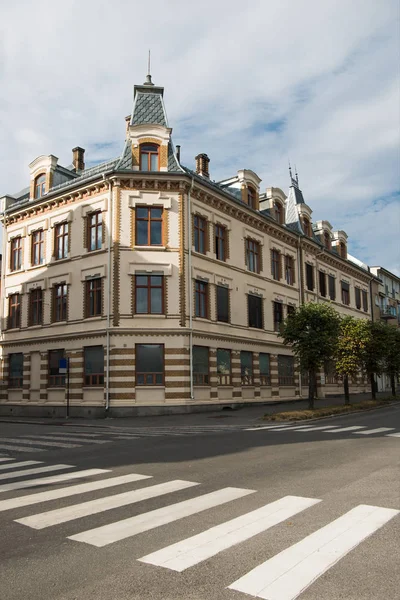 Beautiful Building Pedestrian Crossing Hamar Hedmark Norway — Stock Photo, Image