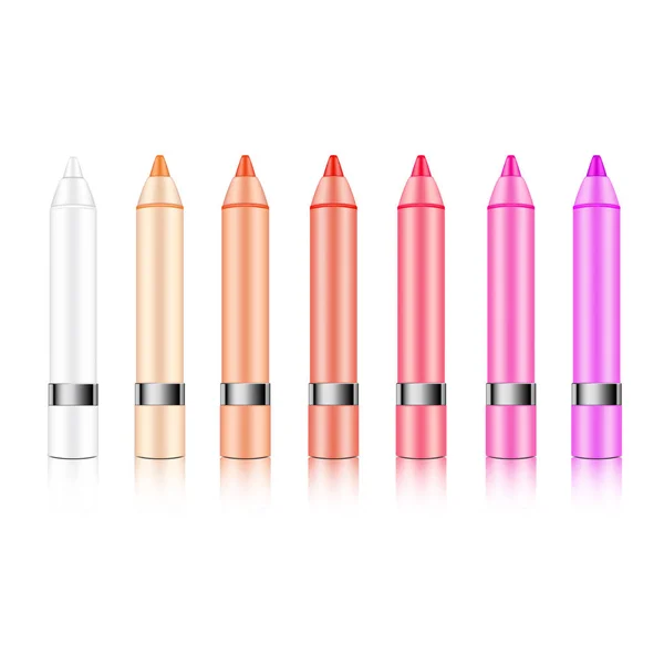 Crayon Lèvres Cosmétique Réaliste Correcteur Pour Maquillage Emballage Produits Soins — Image vectorielle
