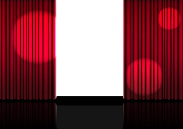 Vzorovou Realistické Otevřené Červený Závěs Jevišti Nebo Kino Koncert Nebo — Stockový vektor