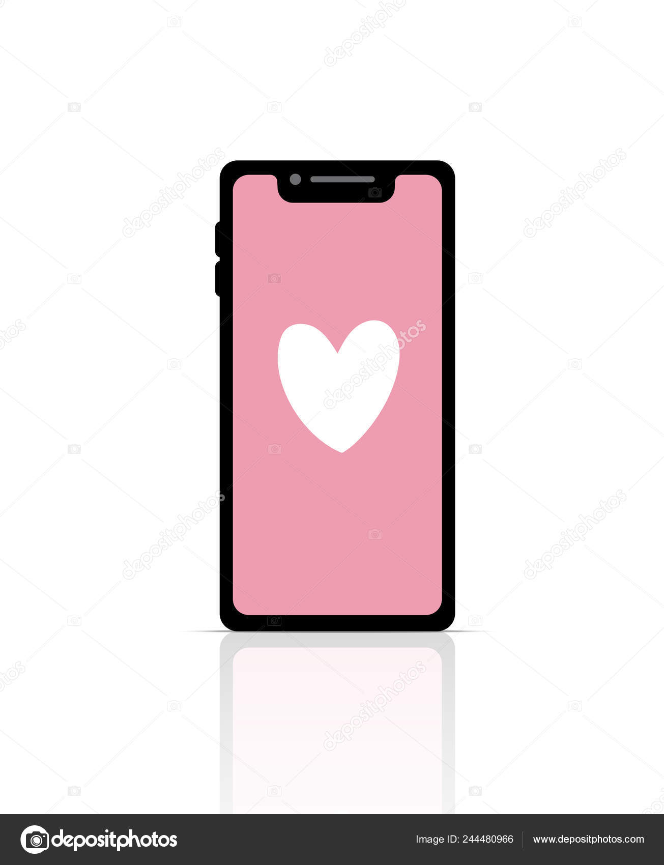 Valentine Day Heart Smart Phone Love Pastel Pink Background