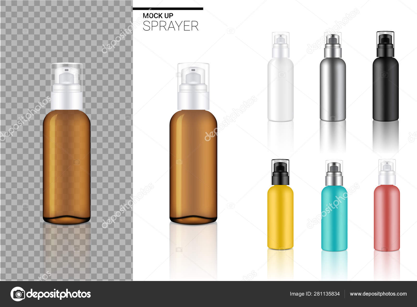 Download Mock Realistic Spray Bottle Cosmetic Set Template Black Transparent Amber Stock Vector Royalty Free Vector Image By C N A A M W A A N Hotmail Com 281135834