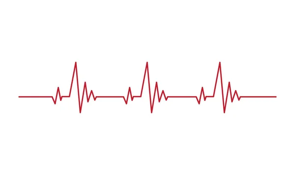 Kardiogram Red Heart Beat Line Krvavý Graf Zobrazit Nouzový Vektor — Stockový vektor