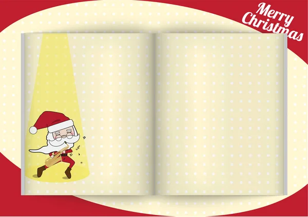 Санта Клаус Записал Поздравительную Открытку Музыкой Саксофона Веселого Рождества Счастливого — стоковый вектор