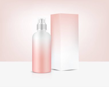 Şişe 3D Su ve İçecek Vektörü ile Gerçekçi Gül Altın Plastik Titreştirici. Bisiklet ve Spor Konsepti Tasarımı. 