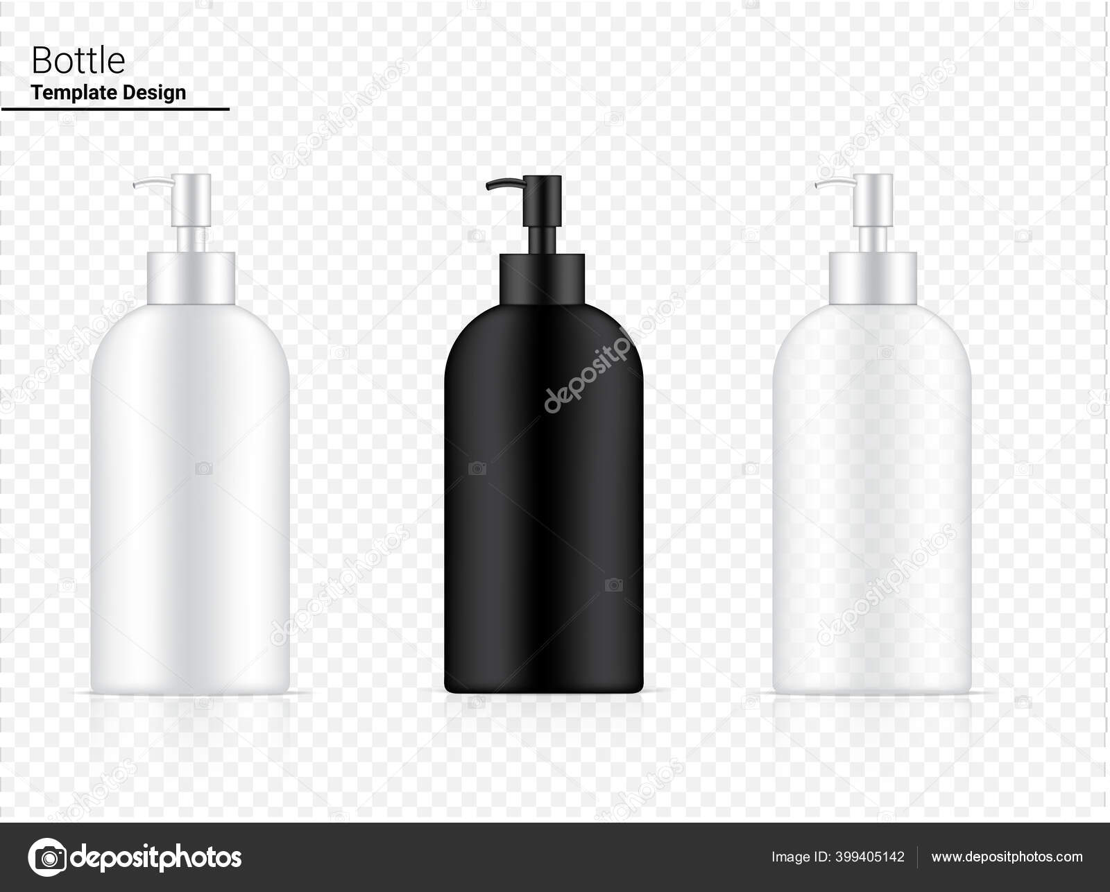 Download Glossy Pump Bottle Mock Transparent White Black Realistic Cosmetic Whitening Vector Image By C N A A M W A A N Hotmail Com Vector Stock 399405142