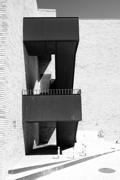 Черно Белое Фото Лестницы Здании — стоковое фото