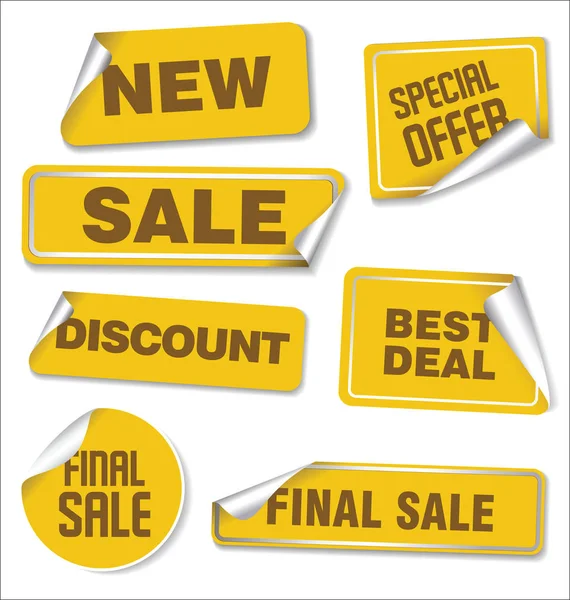 Satılık çıkartmaları köşeleri yuvarlatılmış topluluğu