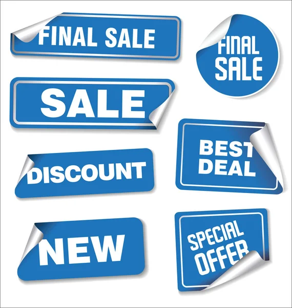 Satılık çıkartmaları köşeleri yuvarlatılmış topluluğu