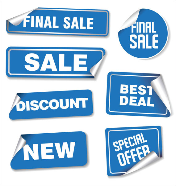 Collection of sale stickers with rounded corners