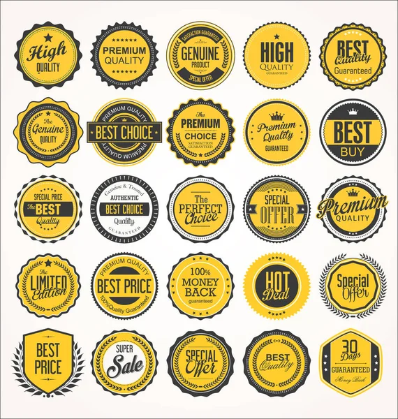 Collection Badges Vintage Rétro — Image vectorielle