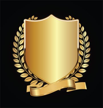 Altın ve siyah altın defne ile kalkan