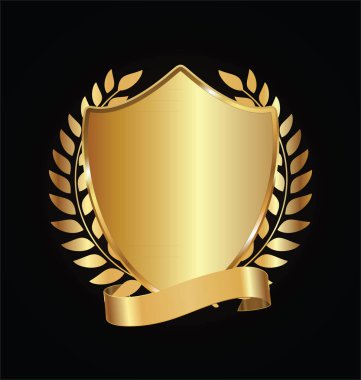 Altın ve siyah altın defne ile kalkan