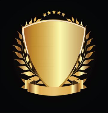 Altın ve siyah altın defne ile kalkan