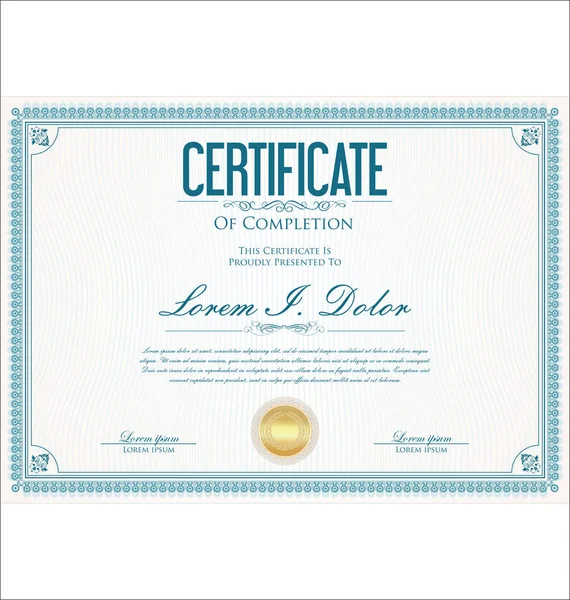 Certificaat Diploma Retro Vintage Sjabloon — Stockvector