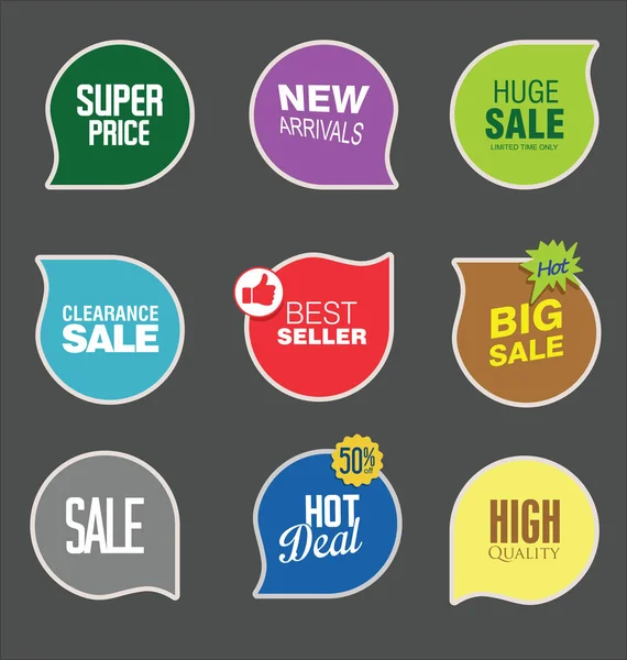 Sale Stickers Vector Illustration Collection — Stock Vector