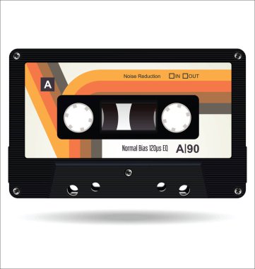 Retro vintage kaset kaset izole beyaz arka plan