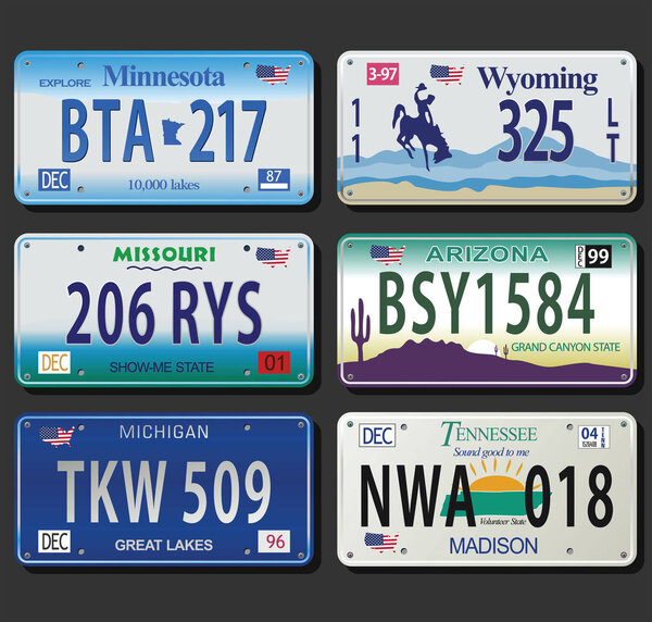 United States License Plates vintage collection 