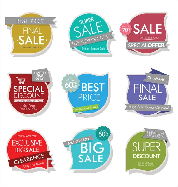 Modern Sale Banners Labels Collection — Stock Vector