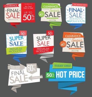 Modern satış afiş ve etiketleri koleksiyonu