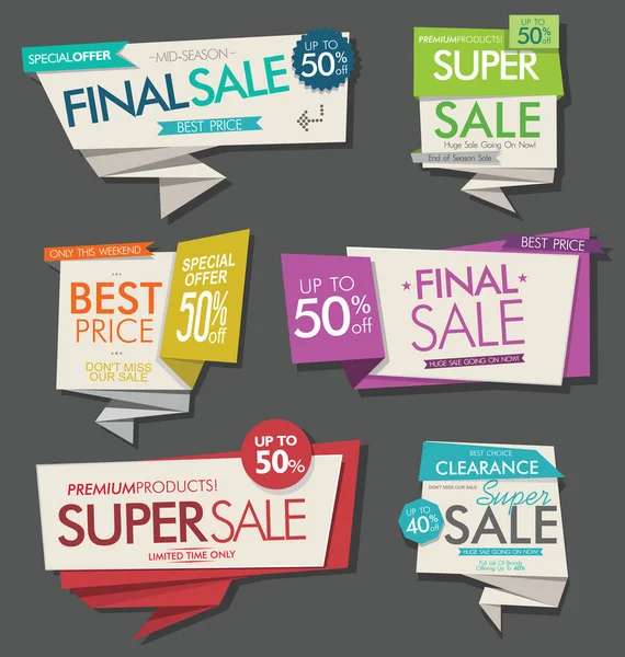 Venta Moderna Banners Etiquetas Colección — Vector de stock