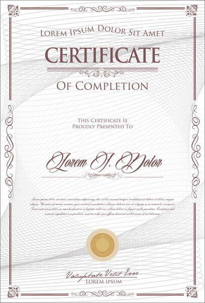 Certificate or diploma retro vintage design