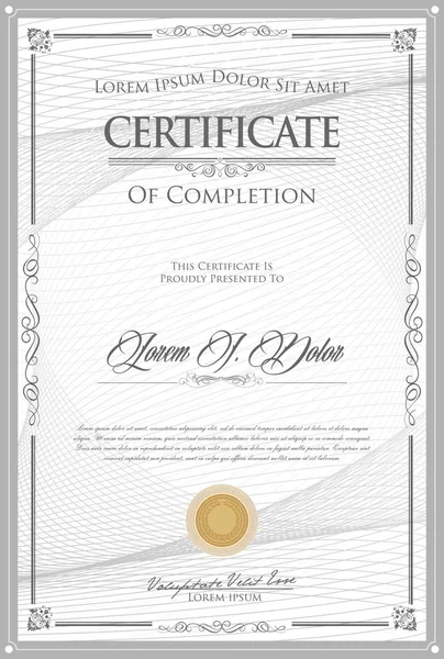 Certificato Diploma Retrò Design Vintage — Vettoriale Stock