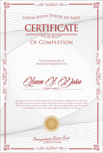 Certificate or diploma retro vintage design