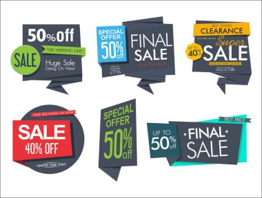 Modern satış afiş ve etiketleri koleksiyonu