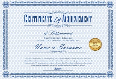 Sertifika veya diploma retro vintage şablon vektör