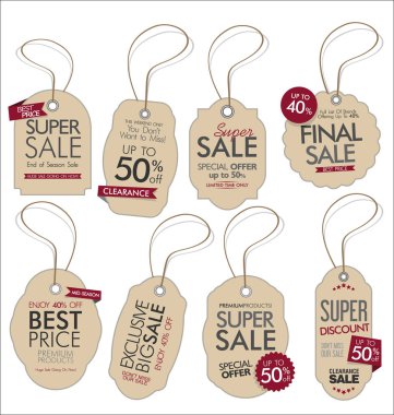 Vintage tarzı Satılık Etiketler tasarım vektör toplama