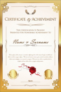 sertifika veya diploma retro şablonu 