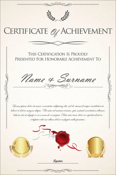 Сертификат Шаблон Диплома — стоковый вектор