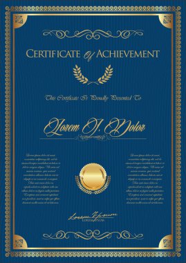 sertifika veya diploma retro vintage şablonu