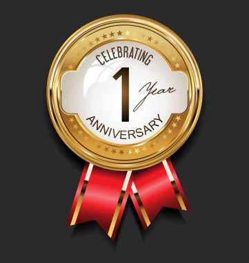 Retro vintage tarzı yıldönümü altın tasarlamak vektör