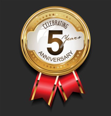 Retro vintage tarzı yıldönümü altın tasarlamak vektör