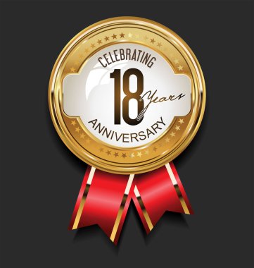 Retro vintage tarzı yıldönümü altın tasarlamak vektör