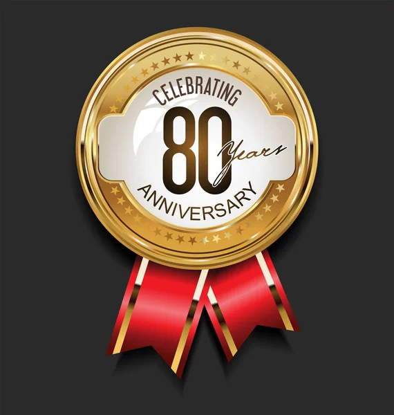 Estilo Vintage Retro Aniversario Oro Diseño Vector — Vector de stock