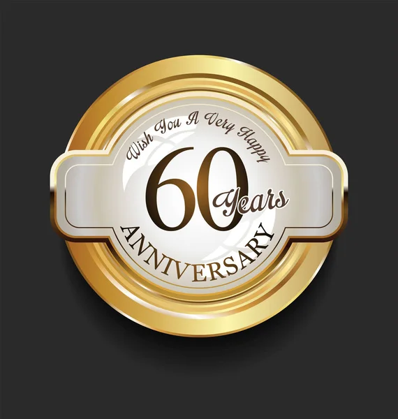 Estilo Vintage Retro Aniversario Oro Diseño Vector — Archivo Imágenes Vectoriales